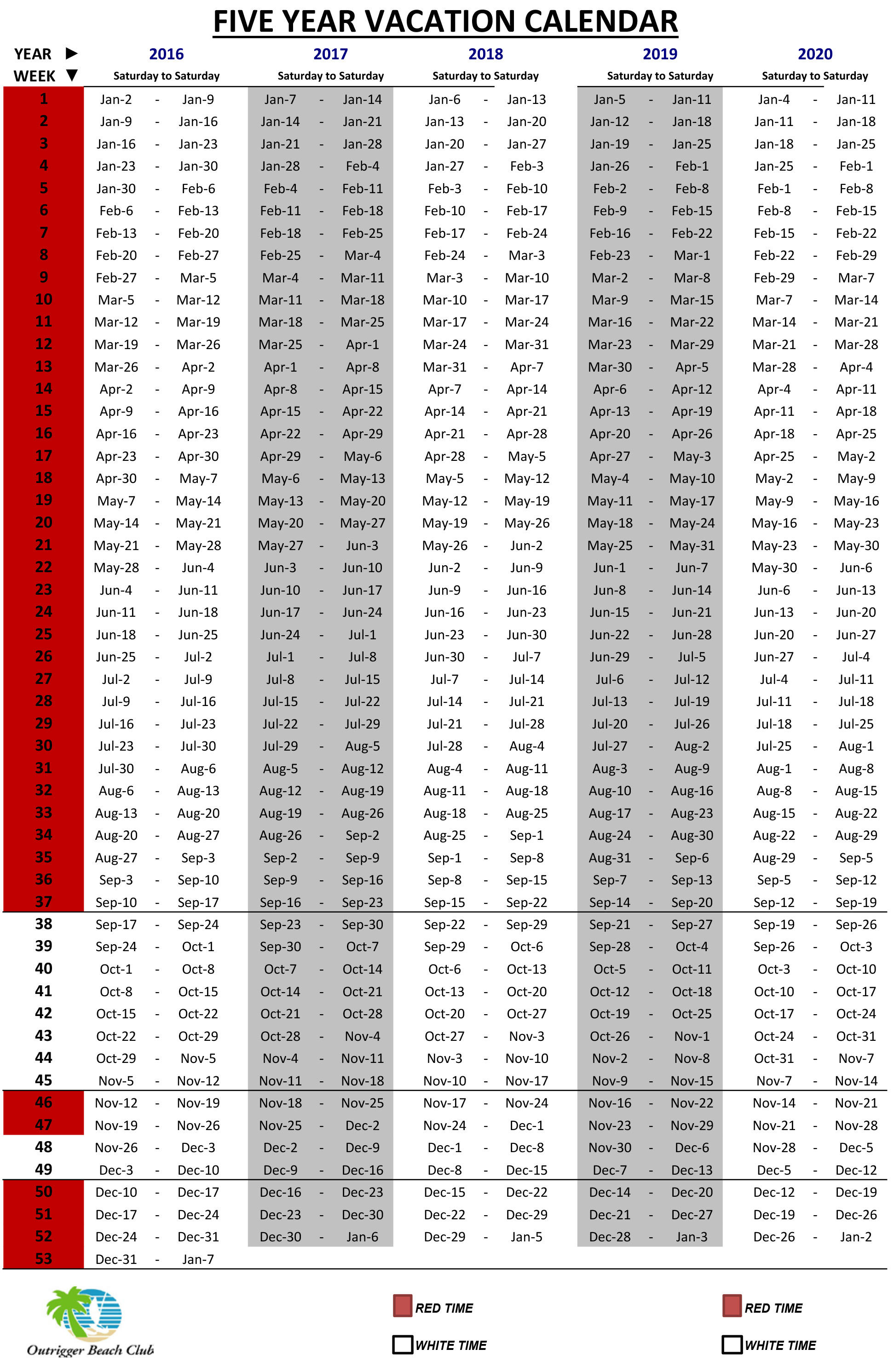 Rci Calendar Weeks 2025